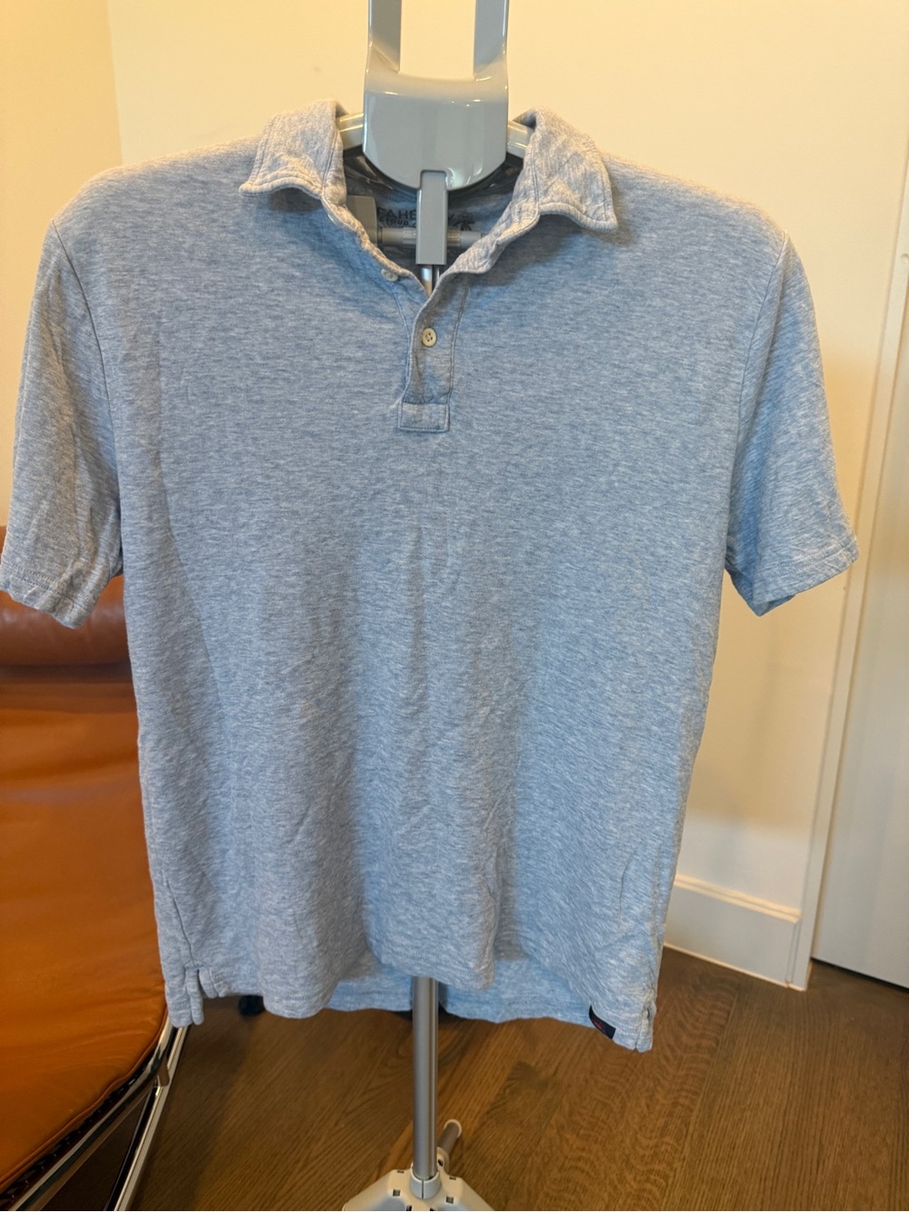 Faherty Heathered Sky Blue Short-Sleeve Polo